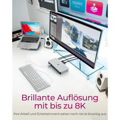 IcyBox IB-DK2880-C41 priključna postaja USB4 Type-C z dvojnim video izhodom
