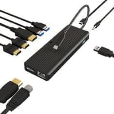 IcyBox IB-DK4080AC USB-C in USB-A priklopna postaja 9v1 s Power Delivery do 100W