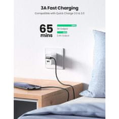 Ugreen USB v USB C 90-stopinjski kabel za hitro polnjenje 2M