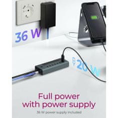IcyBox IB-HUB1457-C31 7-portni hub vmesnik USB 3.2 Type-C