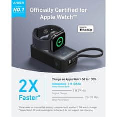 Anker MagOn Powerbank 10000 mAh, 35W z vgrajenim kablom in brezžičnim polnjenjem Apple Watch