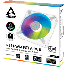 Arctic P14 PWM PST A-RGB 140mm 4-pin ventilator, bel