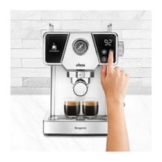 UFESA Bergamo espresso aparat za mleti kavni prah, 20 barov pritiska, z manometrom, Thermoblock ogrevanjem in penilcem mleka