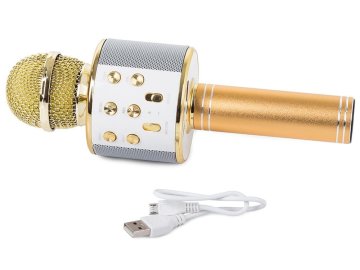BestDeals Brezžični Bluetooth karaoke mikrofon z fm radiem in modulatorjem glasov. Združljiv z IOS in android napravami
