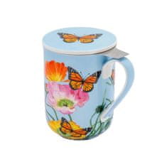 Maxwell & Williams Skodelica s cedilom - tisana Posey 340ml / Field of Poppies / porcelan, inox