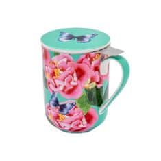 Maxwell & Williams Skodelica s cedilom - tisana Posey 340ml / Camellia Dreams / porcelan, inox