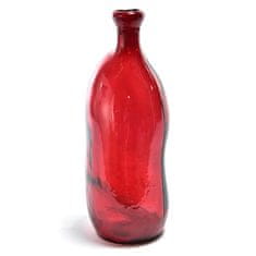 Mhome Vaza 14xh37cm / rdeča / steklo