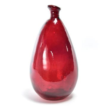 Mhome Vaza 16xh30cm / rdeča / steklo