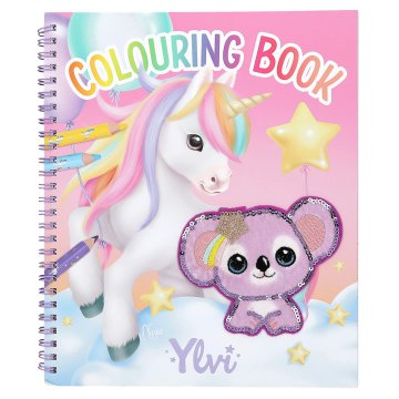 Sešitové omalovánky a samolepky Ylvi, Rosy & 3D nášivka Naya, Naya + nášivka fialové koaly