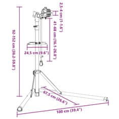 Vidaxl Stojalo za popravilo kolesa zložljivo nastavljivo 92-152 cm