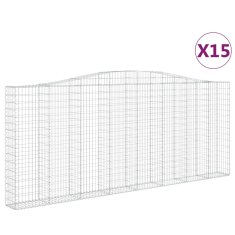 Vidaxl Obokane gabion košare 15kosov 400x30x160/180cm pocinkano železo