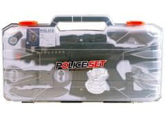 Lean-toys 9 delni set policijske puške 47cm v kovčku s svetlobni in zvočni efekti