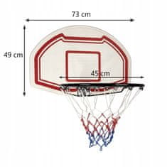 Kruzzel Viseči košarkarski koš 45cm s tablo 73cm