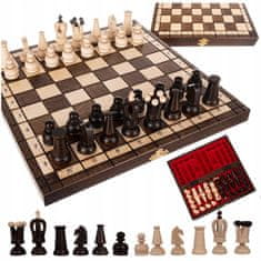 Kruzzel Premium lesen oblazinjen šah 31×31cm in lesene figure