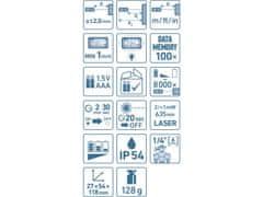 Extol Premium Digitalni laserski merilnik 40M, 0,05-40m