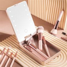 Bodybite Mini komplet čopičev z LED ogledalom | GLOBRISTIC Roza