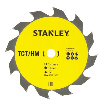 Stanley REZILO ZA KROŽNO ŽAGO TCT/HM 170X16X12TRezilo za krožno žago Stanley STA13120