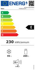 Beko RCSA330K40WN kombinirani hladilnik