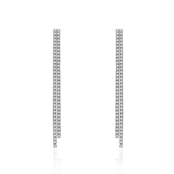 Dolgi uhani z okrasnimi kamni in cirkoni AGT-E262PW