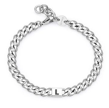 S'Agapõ Moška jeklena zapestnica s črko L Monogram SMG22
