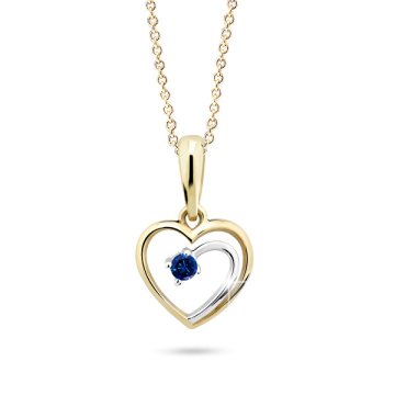 Cutie Diamonds Nežen dvobarven obesek iz rumenega zlata s safirjem DZ6300-1602-40-SF-X-R1