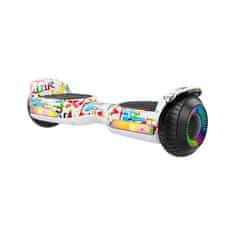 Rebel TOOLS Električno dvokolo skuter rolka LED RGB 100kg Cruiser 10 km/h bela