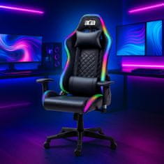 Aga Igralni stol z RGB osvetlitvijo Črna