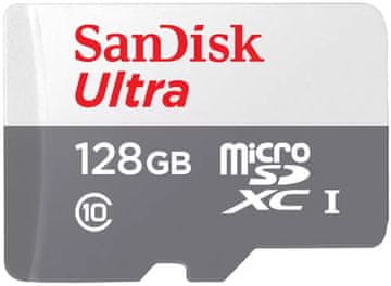 SanDisk Ultra 128 GB microSDXC / CL10 UHS-I / Hitrost do 100 MB/s