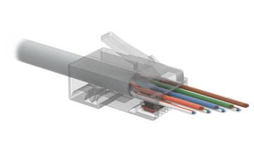 Solarix Konektor SXRJ45-6-UTP-EASY univerzalni, RJ45, CAT6 UTP 8p8c, žice in ličnice