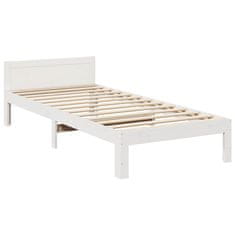 Vidaxl Posteljni okvir brez vzmetnice bel 80x200 cm trdna borovina