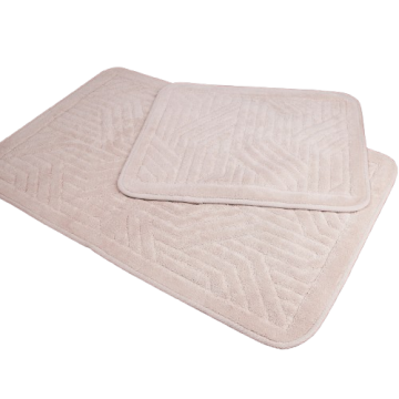 Priresa Kopalniška preproga, Nedrseča podloga, 100% Bombaž, Vpojna podloga (60 x 100 + 50 x 60 cm) | BRAIDBEIGE