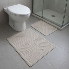 Priresa Kopalniška preproga, Nedrseča podloga, 100% Bombaž, Vpojna podloga (60 x 100 + 50 x 60 cm) | BRAIDBEIGE