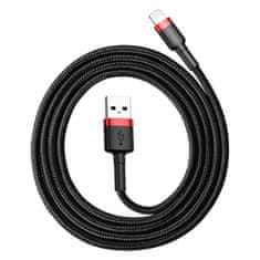 BASEUS Kabel Lightning USB Baseus Cafule 2,4A 1m (črno-rdeč)