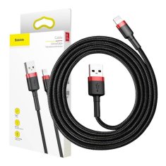 BASEUS Kabel Lightning USB Baseus Cafule 2,4A 1m (črno-rdeč)