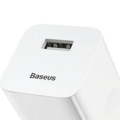 BASEUS Mrežni polnilnik Baseus Charging Quick Charger, USB, QC 3.0, 24 W (bel)