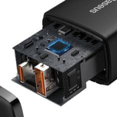 BASEUS Baseus Compact Quick Charger omrežni polnilnik, USB, USB-C, 20 W (črn)