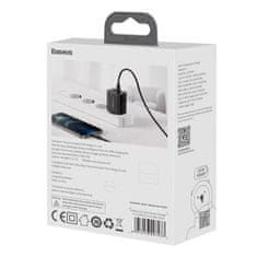 BASEUS Baseus Compact Quick Charger omrežni polnilnik, USB, USB-C, 20 W (črn)