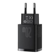 BASEUS Baseus Compact Quick Charger omrežni polnilnik, USB, USB-C, 20 W (črn)