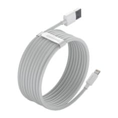 BASEUS USB kabel za Lightning Baseus Simple Wisdom, 2,4 A, 1,5 m (bel) 2 kos.