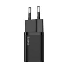 BASEUS Baseus Super Si Quick Charger 1C 20W omrežni polnilnik z USB-C na Lightning 1 m kablom (črn)