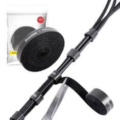 BASEUS Velcro trak, organizator za kable Baseus Rainbow Circle Velcro Straps 3 m (črn)
