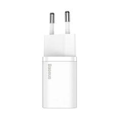 BASEUS Mrežni polnilnik Baseus Super Si Quick Charger 1C 20W s kablom USB-C na Lightning 1 m (bel)