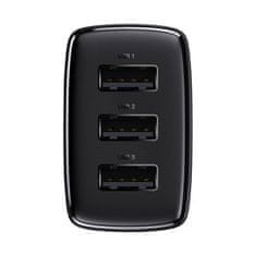 BASEUS Mrežni polnilnik Baseus Compact Quick Charger, 3x USB, 17 W (črn)