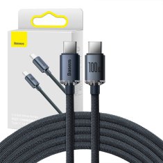 BASEUS USB-C kabel za USB-C Baseus Crystal Shine, 100 W, 1,2 m (črn)