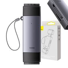 BASEUS Baseus Lite Series SD/TF pomnilniška kartica, USB + USB-C (siva)