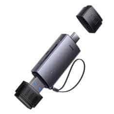 BASEUS Baseus Lite Series SD/TF pomnilniška kartica, USB + USB-C (siva)