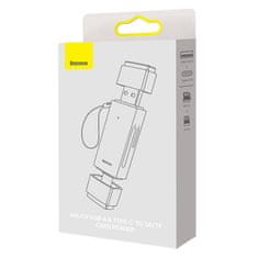 BASEUS Baseus Lite Series SD/TF pomnilniška kartica, USB + USB-C (siva)