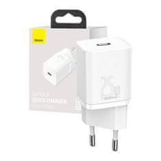 BASEUS Mrežni polnilnik Baseus Super Si Quick Charger 1C 25W (bel)