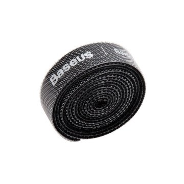 BASEUS Velcro trak, organizator za kable Baseus Colourful Circle Velcro Straps 1 m (črn)