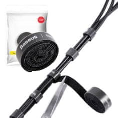 BASEUS Velcro trak, organizator za kable Baseus Colourful Circle Velcro Straps 1 m (črn)